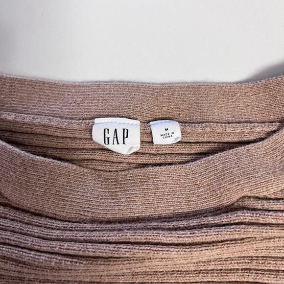 Gap Pullover Sweater Ribbed Tan Khaki Button Women's Size Medium - Picture 6 of 6